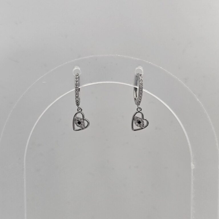 Σκουλαρίκι ορείχαλκος καρδιά επιχρυσωμένο και επιπλατινωμένο sk100