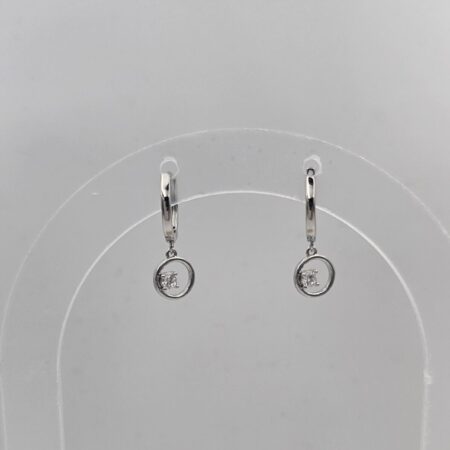 Σκουλαρίκι ορείχαλκος κύκλος επιπλατινωμένο sk105