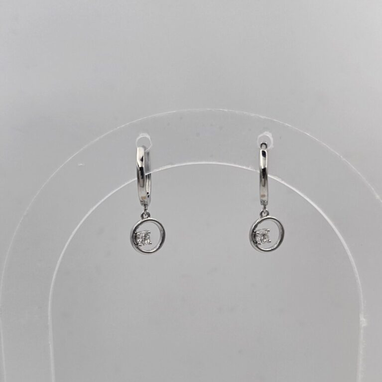 Σκουλαρίκι ορείχαλκος κύκλος επιπλατινωμένο sk105