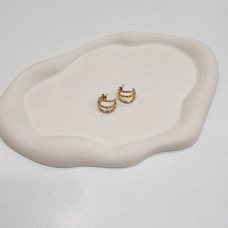 Σκουλαρίκι ανοξείδωτο ατσάλι 1.8εκ επιχρυσωμένο sk123