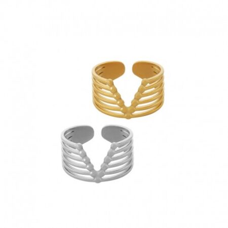 Δαχτυλίδι ανοξείδωτο ατσάλι επιπλατινωμένο και επιχρυσωμένο d93