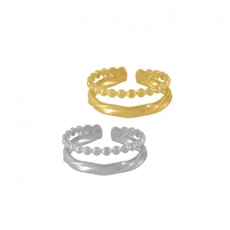 Δαχτυλίδι ανοξείδωτο ατσάλι επιπλατινωμένο και επιχρυσωμένο d97