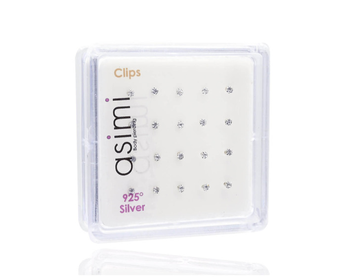 Ασημένιο σκουλαρίκι μύτης 2.00mm με γατζάκια m08