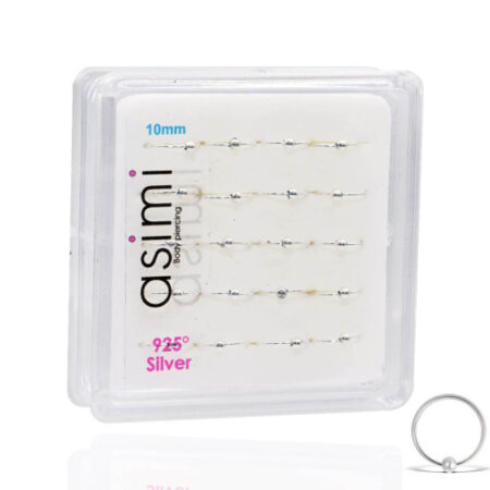 Ασημένιος κρίκος μύτης μπίλια 10mm m04