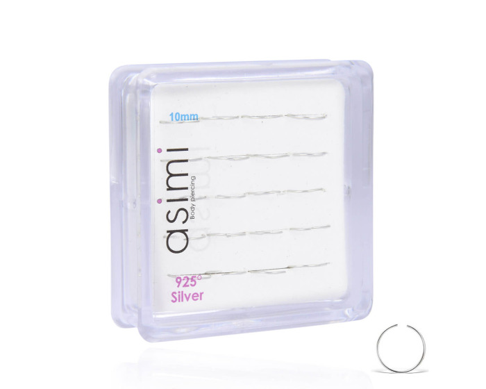 Ασημένιος κρίκος μύτης 0.5x10mm m03