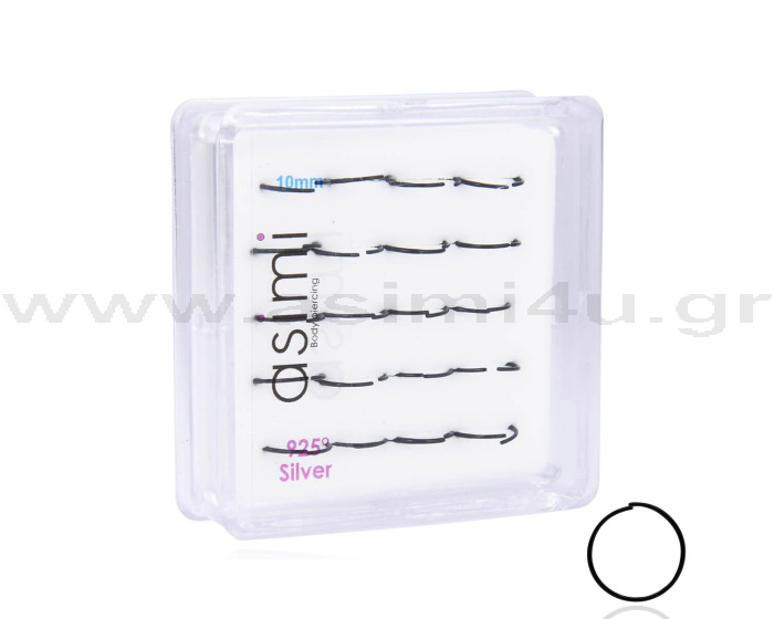 Ασημένιος μαύρος κρίκος μύτης 0,6x10mm m06