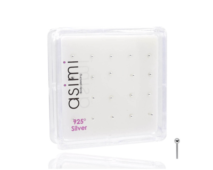 Ασημένιο σκουλαρίκι μύτης μπίλια 1.5mm m12