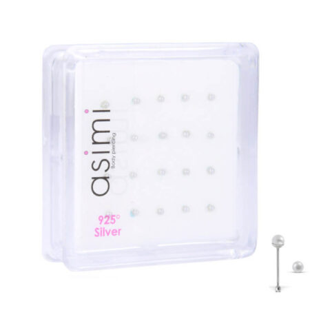 Ασημένιο σκουλαρίκι μύτης πέρλα 2.00mm m11