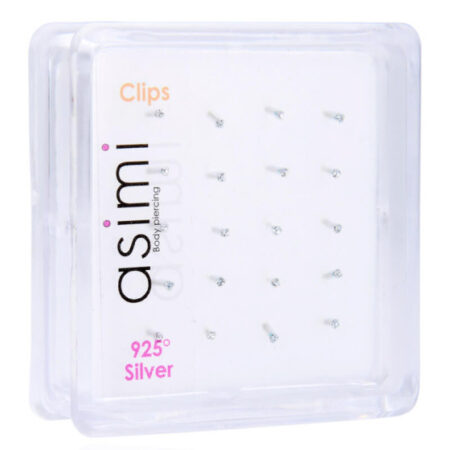 Ασημένιο σκουλαρίκι μύτης 1.2mm 4 γατζάκια m10