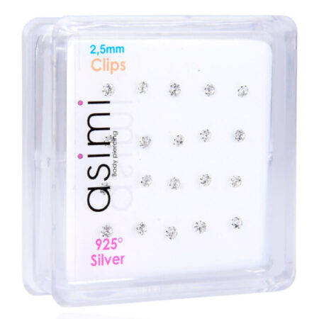 Ασημένιο σκουλαρίκι μύτης 2.5mm με γατζάκια m09