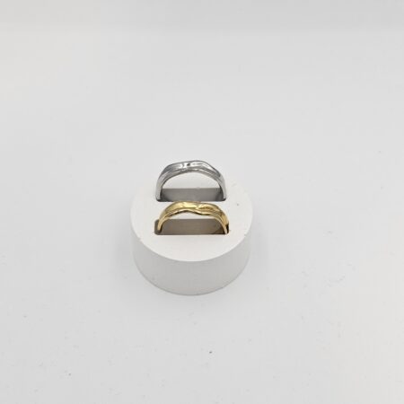 Δαχτυλίδι ανοξείδωτο ατσάλι επιπλατινωμένο και επιχρυσωμένο d106