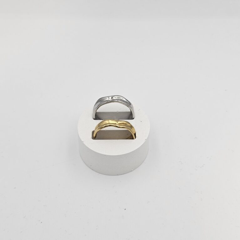 Δαχτυλίδι ανοξείδωτο ατσάλι επιπλατινωμένο και επιχρυσωμένο d106