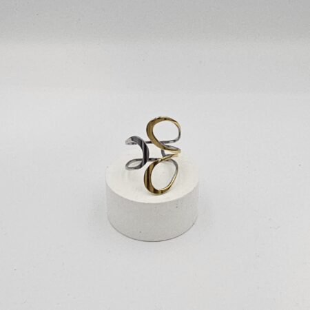 Δαχτυλίδι ανοξείδωτο ατσάλι επιχρυσωμένο και επιπλατινωμένο d46