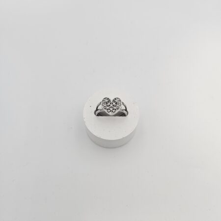 Δαχτυλίδι καρδιά ανοξείδωτο ατσάλι επιπλατινωμένο d56