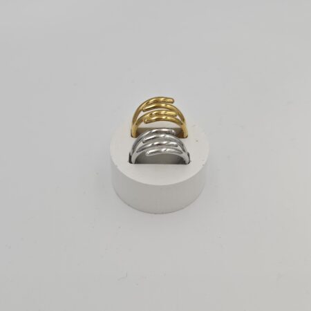 Δαχτυλίδι ανοξείδωτο ατσάλι επιπλατινωμένο και επιχρυσωμένο d72
