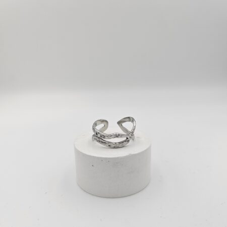 Δαχτυλίδι σφυρήλατο ανοξείδωτο ατσάλι επιπλατινωμένο d109