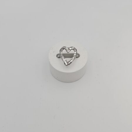 Δαχτυλίδι καρδιά ανοξείδωτο ατσάλι επιπλατινωμένο d57