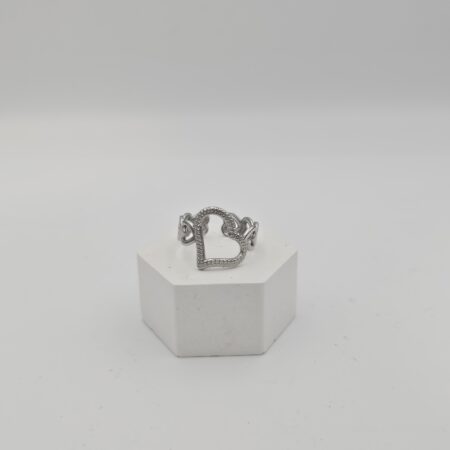 Δαχτυλίδι καρδιές ανοξείδωτο ατσάλι επιπλατινωμένο d108