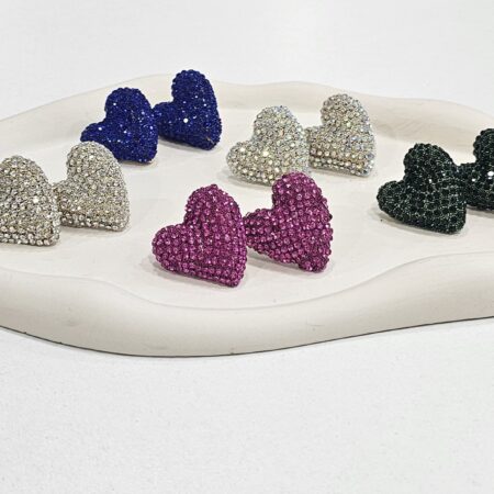 Σκουλαρίκι καρδιά με ζιργκόν 3.5x3εκ sk135