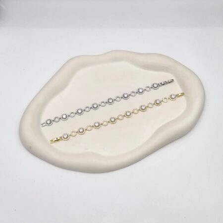 Βραχιόλι κύκλοι με στρας ανοξείδωτο ατσάλι επιπλατινωμένο και επιχρυσωμένο v113