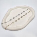 Bραχιόλι καρδίες με στρας ανοξείδωτο ατσάλι επιπλατινωμένο και επιχρυσωμένο v111