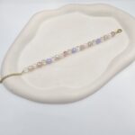 Βραχιόλι με κρύσταλλα και επιχρυσωμένη και επιπλατινωμένη αλυσίδα v110