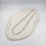 Κολιέ με κρύσταλλα και επιχρυσωμένη και επιπλατινωμένη αλυσίδα k152