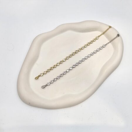 Ριβιέρα με στρας ανοξείδωτο ατσάλι επιπλατινωμένο και επιχρυσωμένο v114