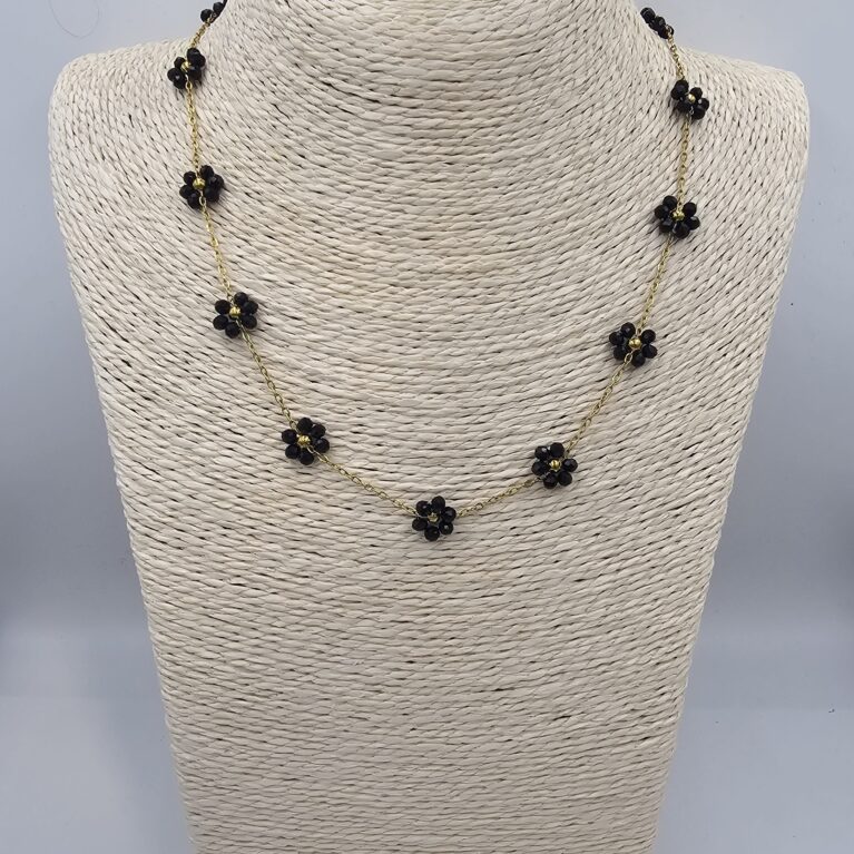 Κολιέ με λουλουδάκια ανοξείδωτο ατσάλι επιχρυσωμένο k159