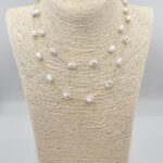 Κολιέ με πέρλες ανοξείδωτο ατσάλι επιχρυσωμένο και επιπλατινωμένο k157