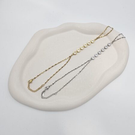 Βραχιόλι-δαχτυλίδι με strass ανοξείδωτο ατσάλι επιπλατινωμένο και επιχρυσωμένο v123